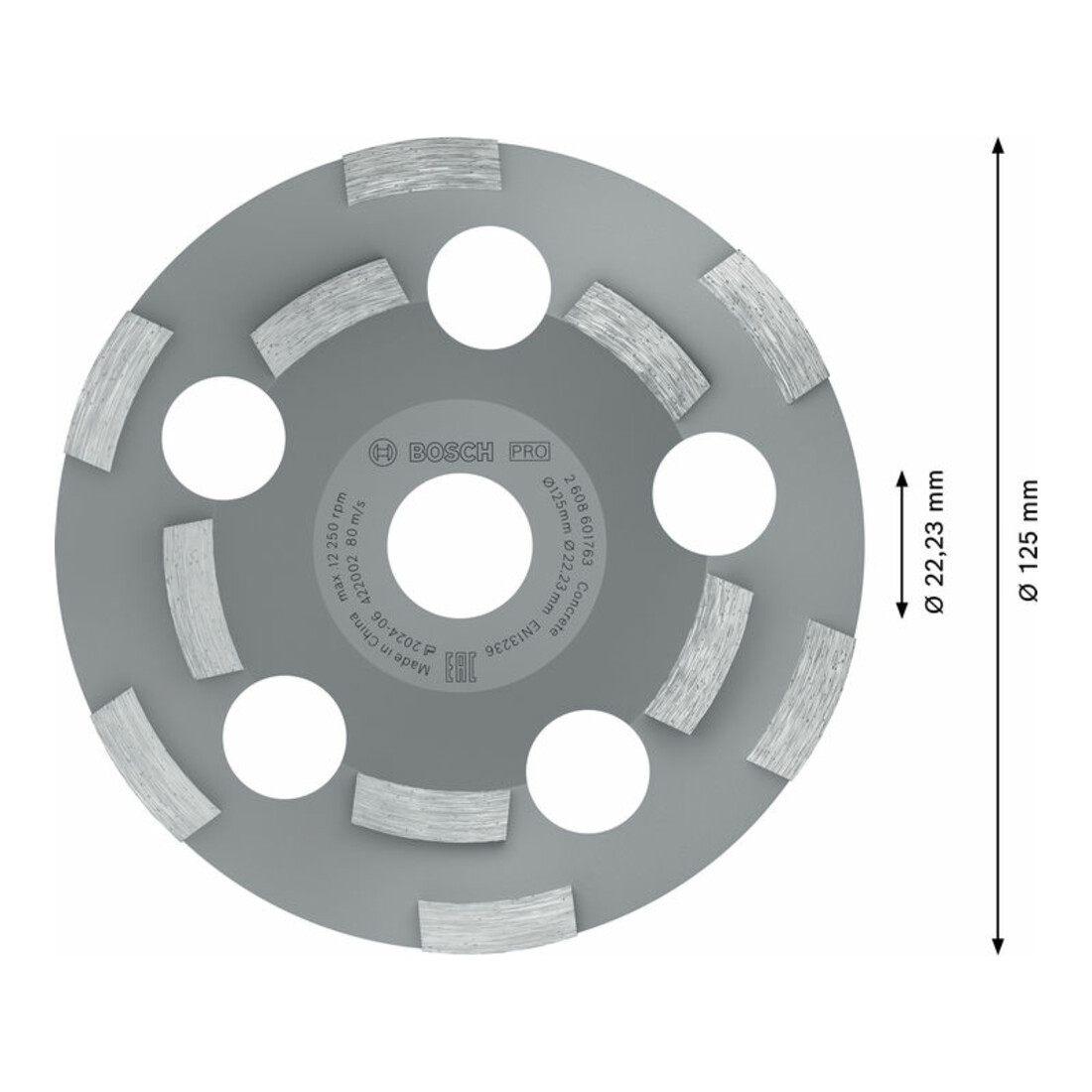 Bosch diamantschijf Expert for Abrasive 50 g/mm 125 x 22,23 x 4,5 mm