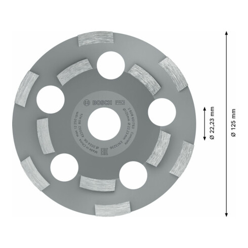 Bosch diamantschijf Expert for Abrasive 50 g/mm 125 x 22,23 x 4,5 mm