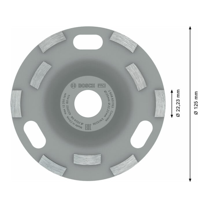 Bosch diamantschijf Expert for Concrete hoge snelheid 125 x 22,23 x 5 mm