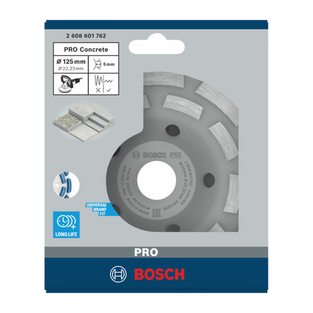 Bosch diamantschijf Expert for Concrete lange levensduur 125 x 22,23 x 5 mm