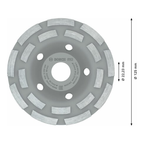 Bosch diamantschijf Expert for Concrete lange levensduur 125 x 22,23 x 5 mm