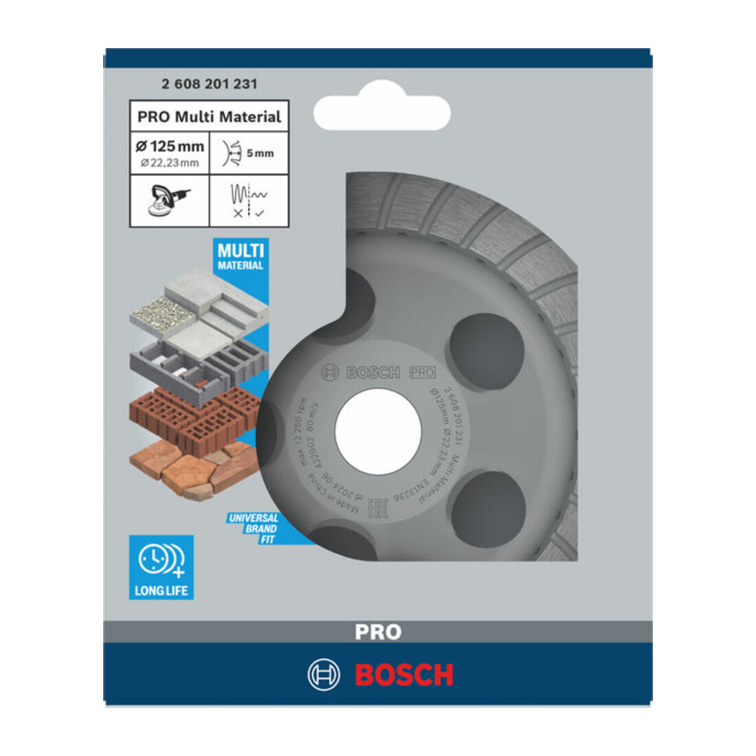 Bosch Diamanttopfscheibe Best for Universal Turbo 125 x 22,23 x 5 mm gelb