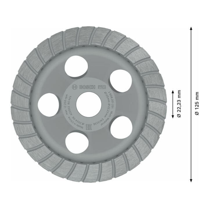 Bosch Diamanttopfscheibe Best for Universal Turbo 125 x 22,23 x 5 mm gelb
