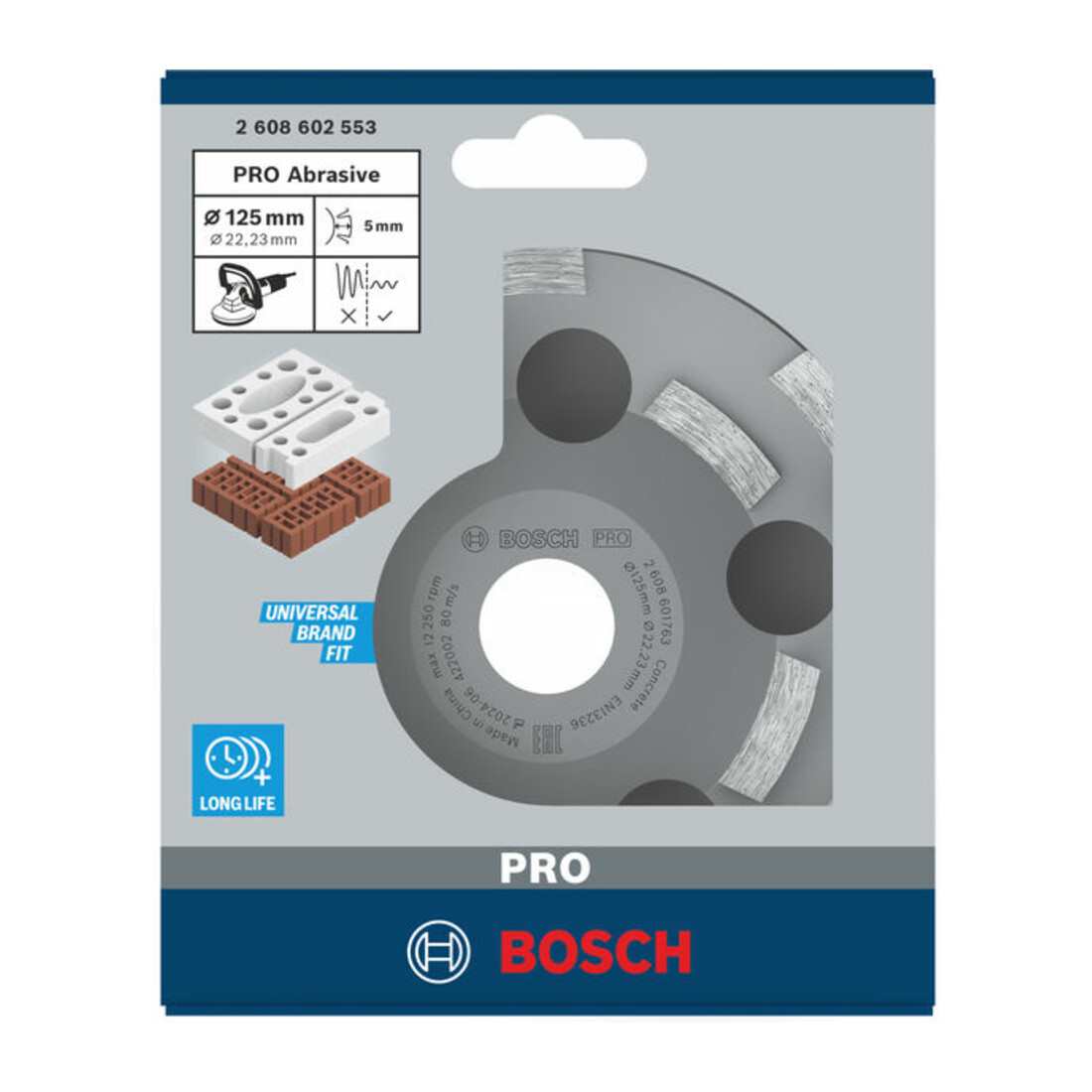 Bosch Diamanttopfscheibe Expert for Abrasive 50 g/mm 125 x 22,23 x 4,5 mm