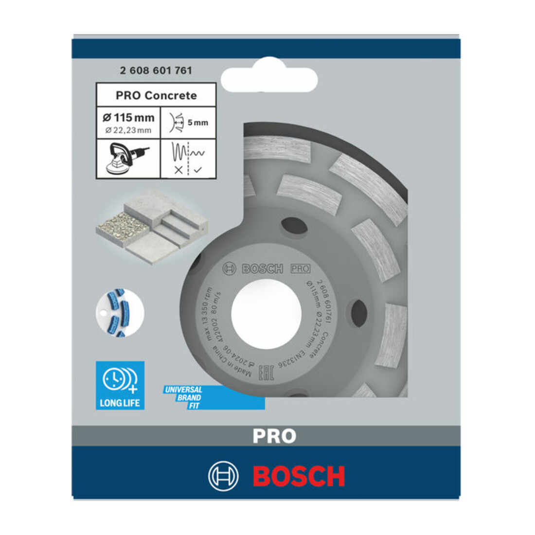 Bosch Diamanttopfscheibe, Expert for Concrete, Durchmesser 115 mm
