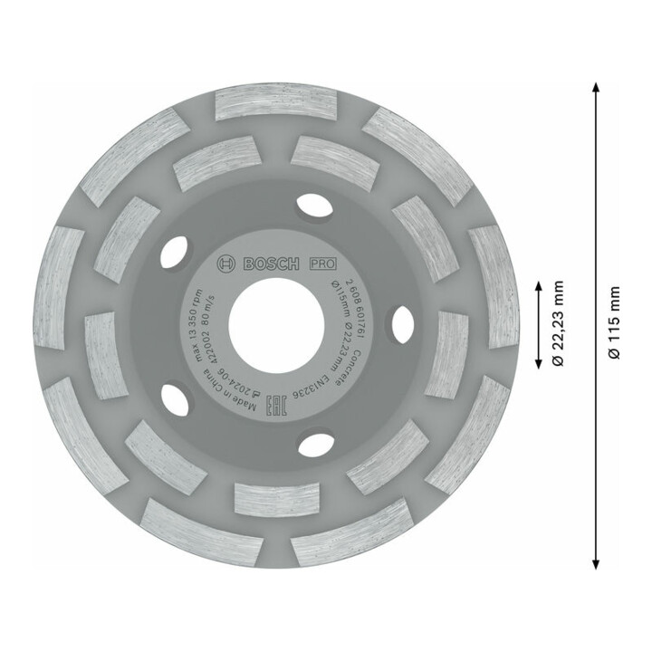 Bosch Diamanttopfscheibe, Expert for Concrete, Durchmesser 115 mm