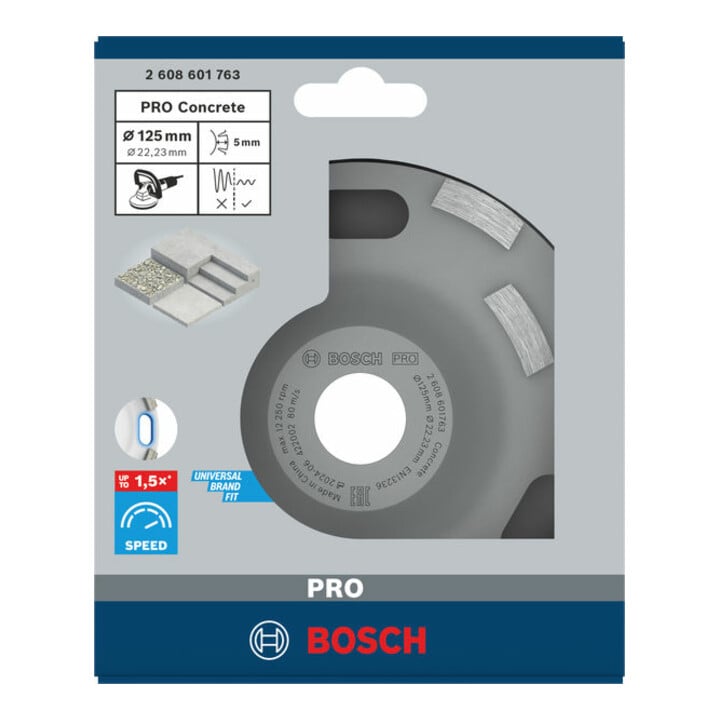 Bosch Diamanttopfscheibe Expert for Concrete Hohe Geschwindigkeit 125 x 22,23 x 5 mm