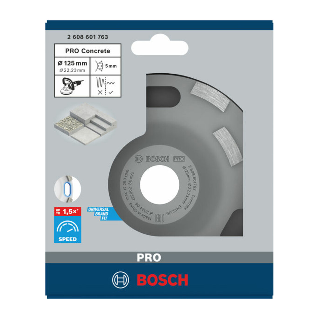 Bosch Diamanttopfscheibe Expert for Concrete Hohe Geschwindigkeit 125 x 22,23 x 5 mm