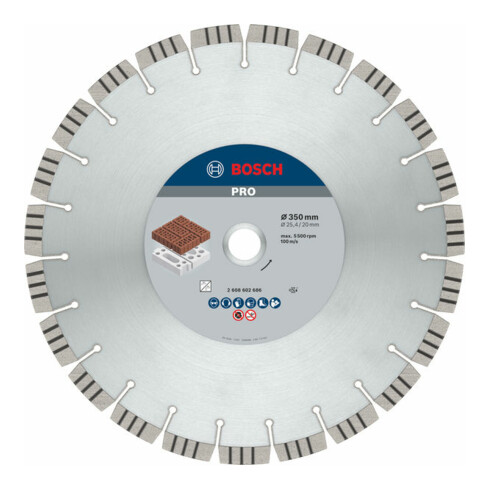 Bosch Diamanttrennscheibe Best for Abrasive, 350 x 20,00/25,40 x 3,2 x 15 mm