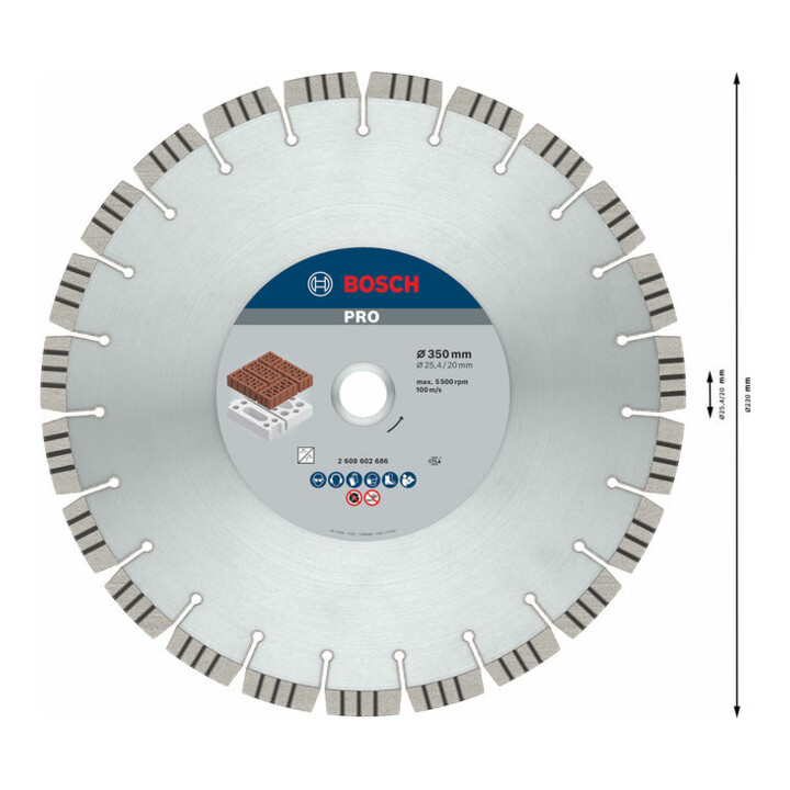Bosch Diamanttrennscheibe Best for Abrasive, 350 x 20,00/25,40 x 3,2 x 15 mm