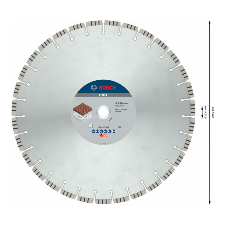 Bosch Diamanttrennscheibe Best for Abrasive 450 x 25,40 x 3,6 x 12 mm