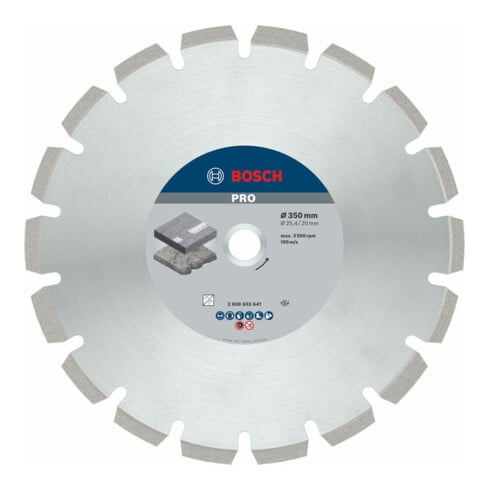 Bosch Diamanttrennscheibe Best for Asphalt 350 x 20,00 + 25,40 x 3,2 x 12 mm