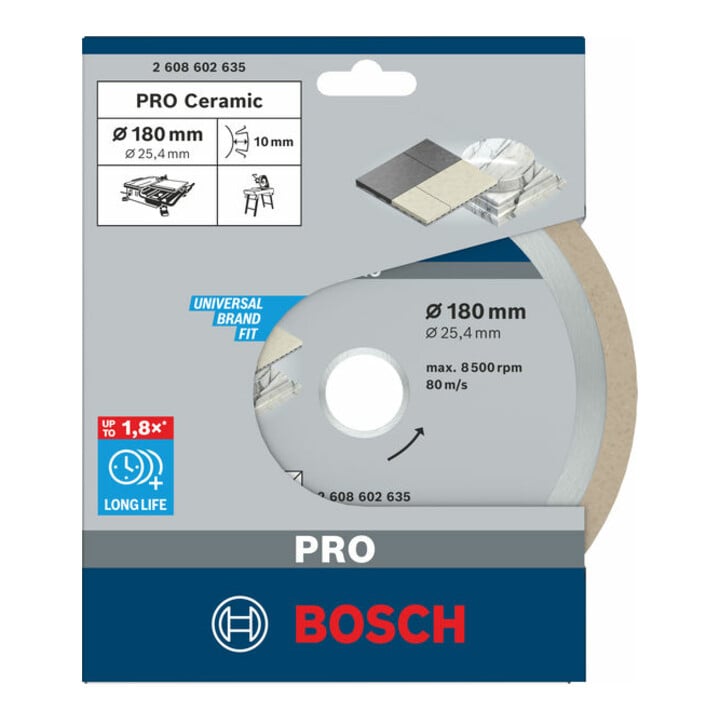 Bosch Diamanttrennscheibe Best for Ceramic 180 x 25,40 x 2,2 x 10 mm