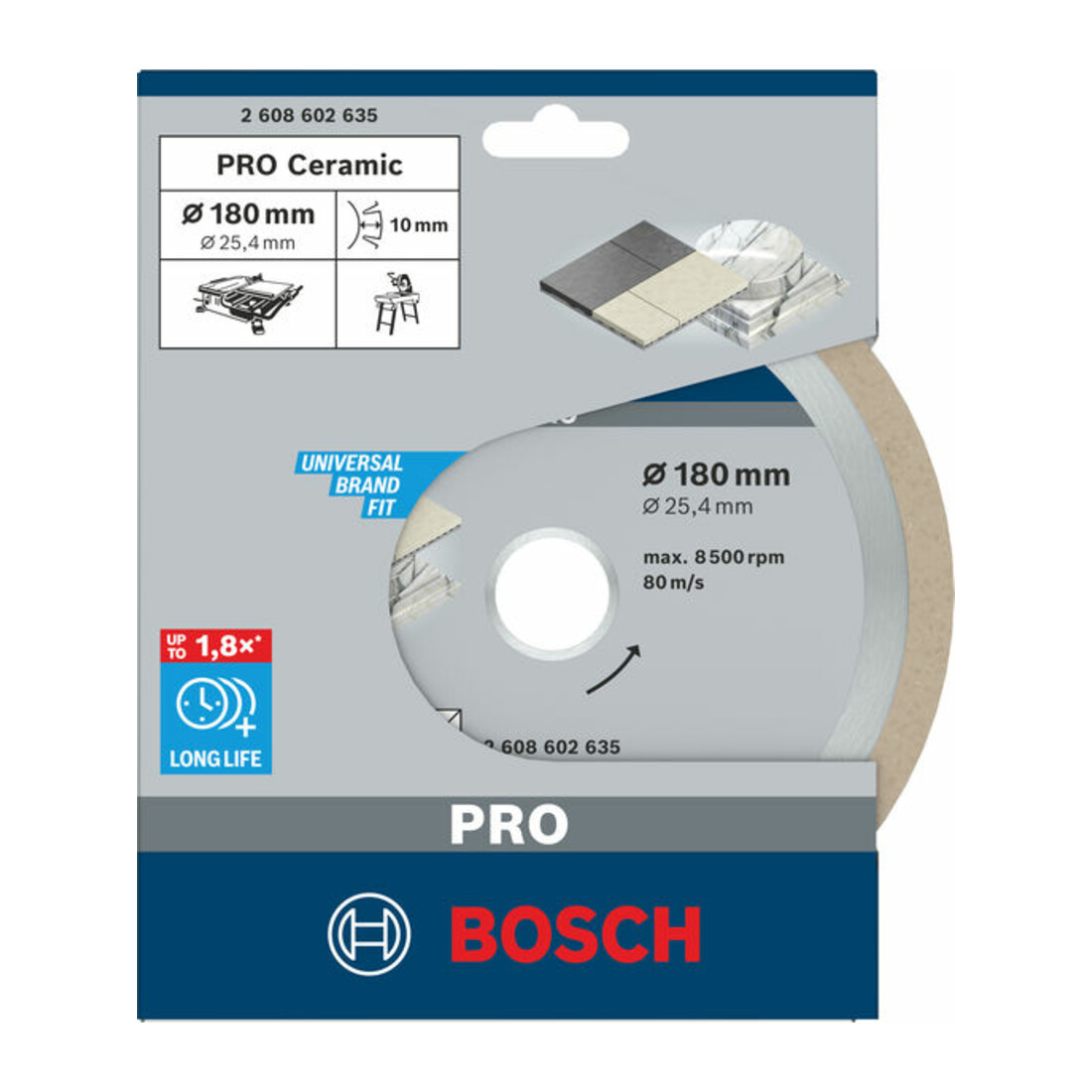Bosch Diamanttrennscheibe Best for Ceramic 180 x 25,40 x 2,2 x 10 mm
