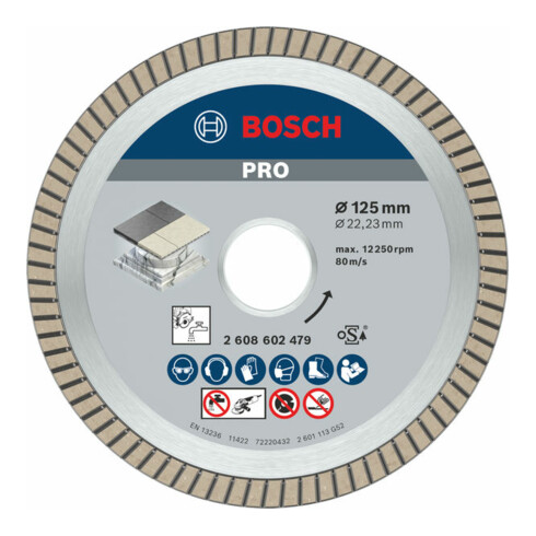 Bosch Diamanttrennscheibe Best for Ceramic Extra-Clean Turbo 125 x 22,23 x 1,4 x 7 mm