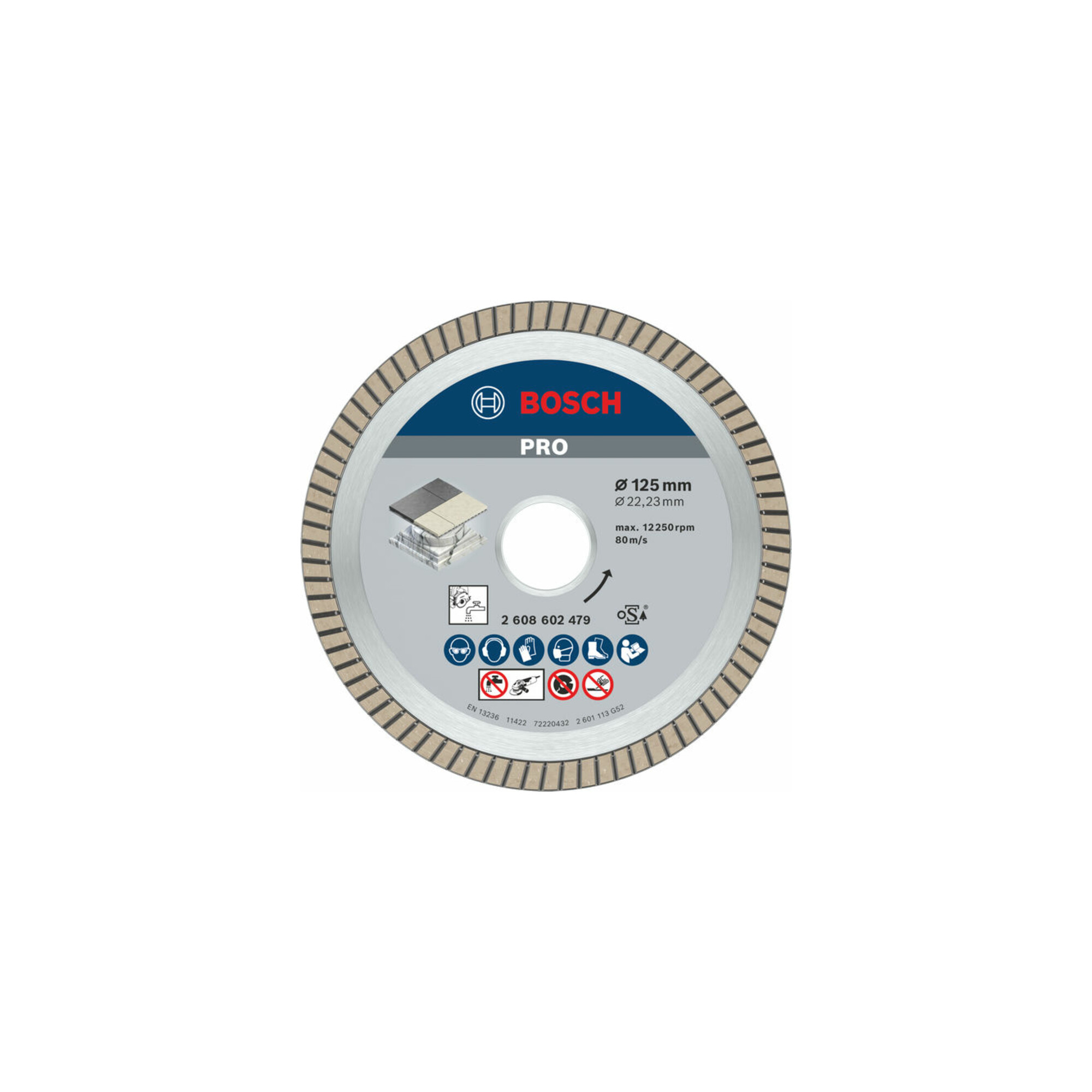 Bosch Diamanttrennscheibe Best for Ceramic Extra-Clean Turbo 125 x 22,23 x 1,4 x 7 mm