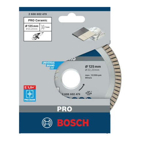 Bosch Diamanttrennscheibe Best for Ceramic Extra-Clean Turbo 125 x 22,23 x 1,4 x 7 mm