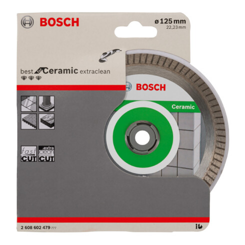 Bosch Diamanttrennscheibe Best for Ceramic Extra-Clean Turbo 125 x 22,23 x 1,4 x 7 mm