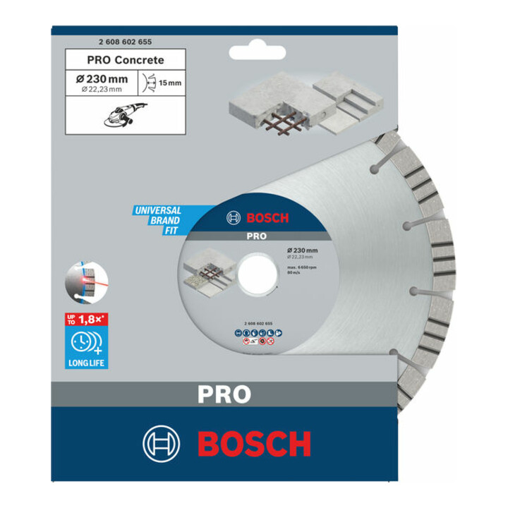 Bosch Diamanttrennscheibe Best for Concrete 230 x 22,23 x 2,4 x 15 mm