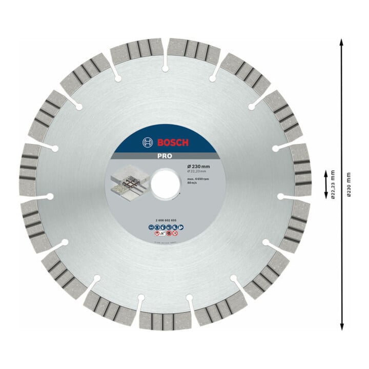 Bosch Diamanttrennscheibe Best for Concrete 230 x 22,23 x 2,4 x 15 mm