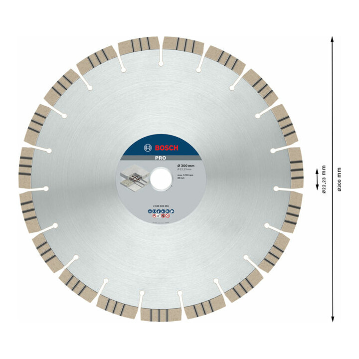 Bosch Diamanttrennscheibe Best for Concrete 300 x 22,23 x 2,8 x 15 mm