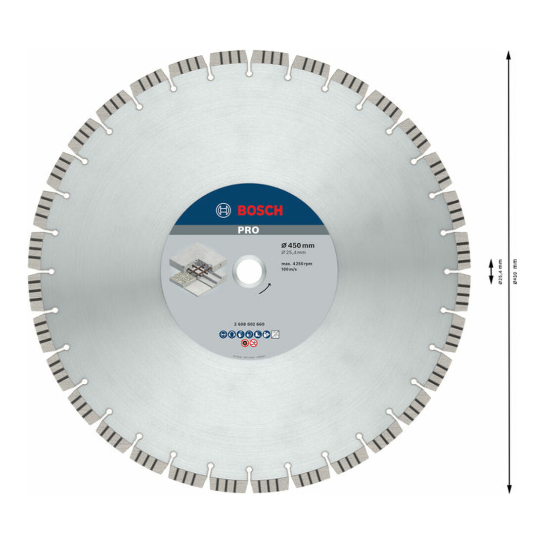 Bosch Diamanttrennscheibe Best for Concrete 450 x 25,40 x 3,6 x 12 mm
