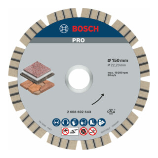 Bosch Diamanttrennscheibe Best for Stone 150 x 22,23 x 2,4 x 12 mm