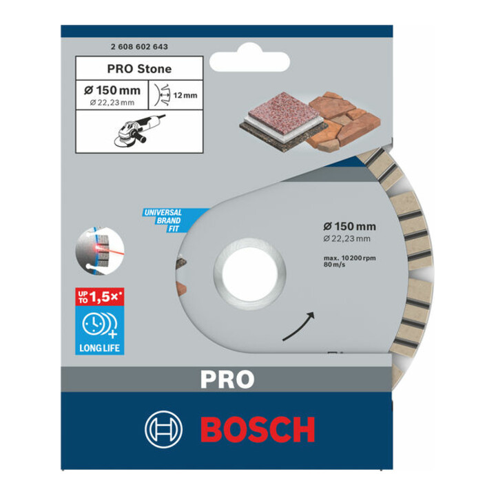Bosch Diamanttrennscheibe Best for Stone 150 x 22,23 x 2,4 x 12 mm