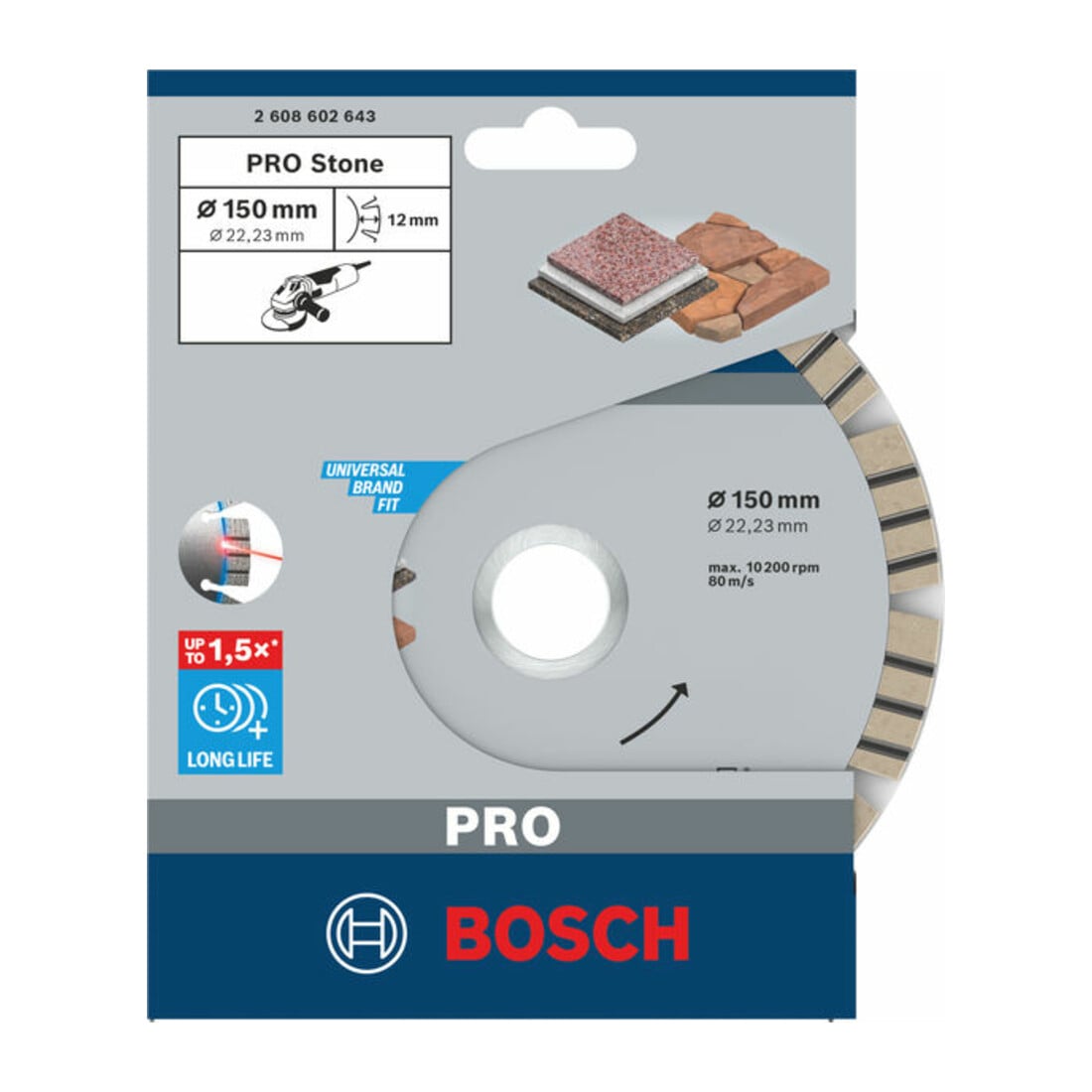 Bosch Diamanttrennscheibe Best for Stone 150 x 22,23 x 2,4 x 12 mm