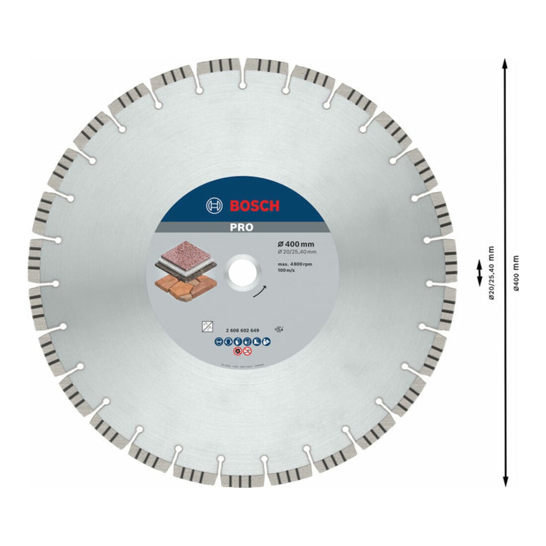Bosch Diamanttrennscheibe Best for Stone 400 x 20,00/25,40 x 3,2 x 12 mm