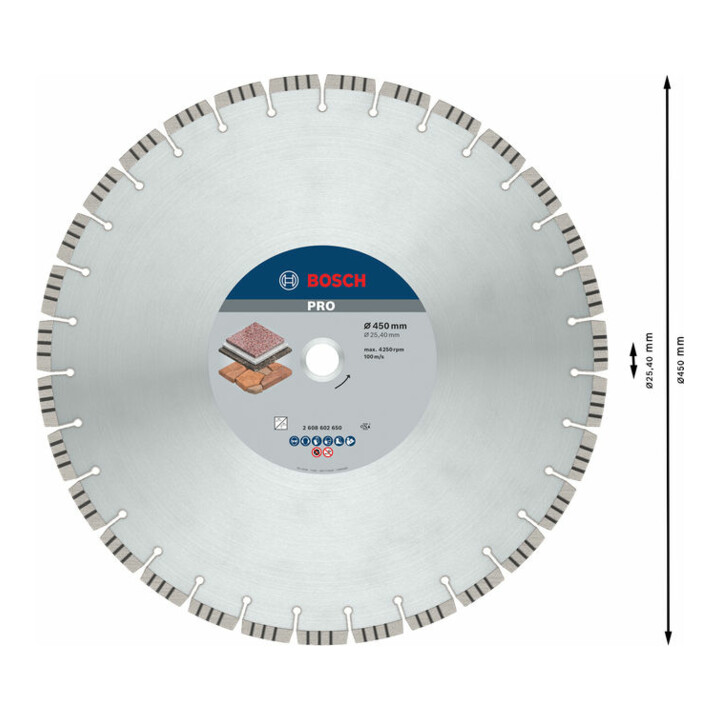 Bosch Diamanttrennscheibe Best for Stone 450 x 25,40 x 3,8 x 12 mm