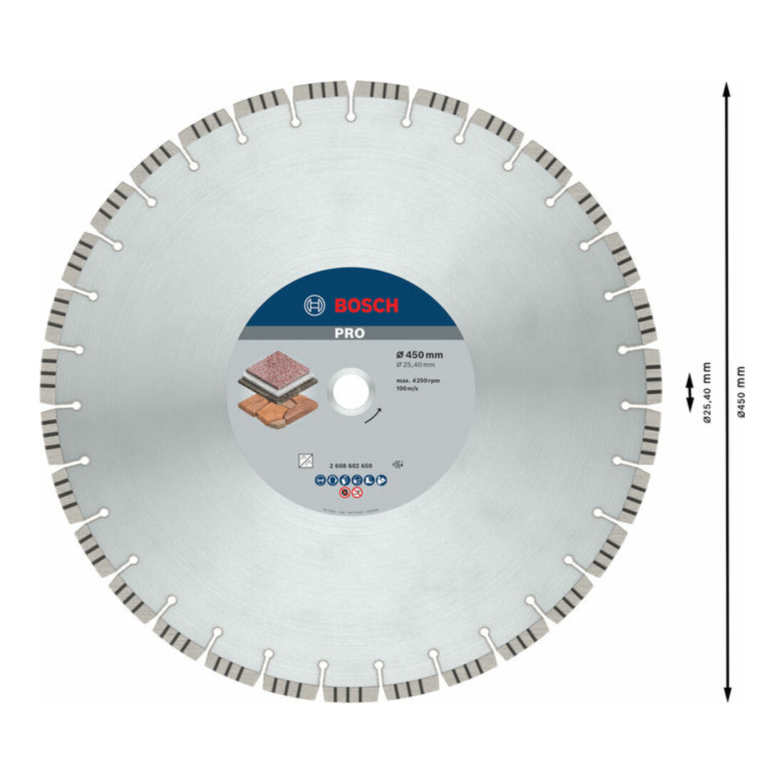 Bosch Diamanttrennscheibe Best for Stone 450 x 25,40 x 3,8 x 12 mm