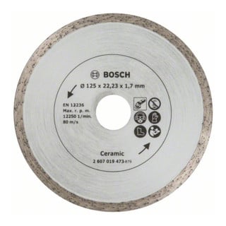 Bosch Diamanttrennscheibe für Fliesen, Durchmesser: 125 mm