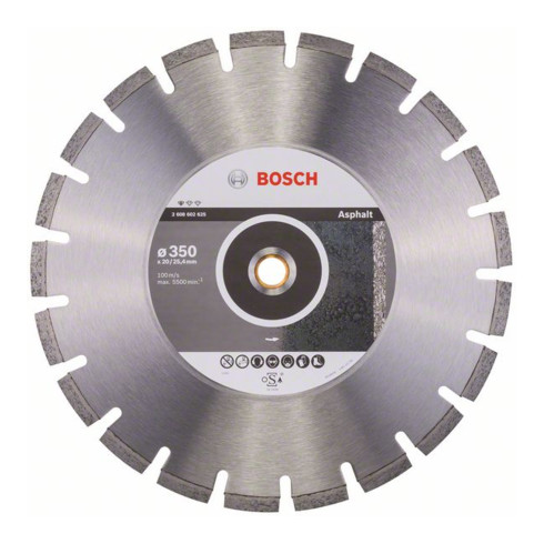 Bosch Diamanttrennscheibe Standard for Asphalt 350 x 20,00/25,40 x 3,2 x 8 mm