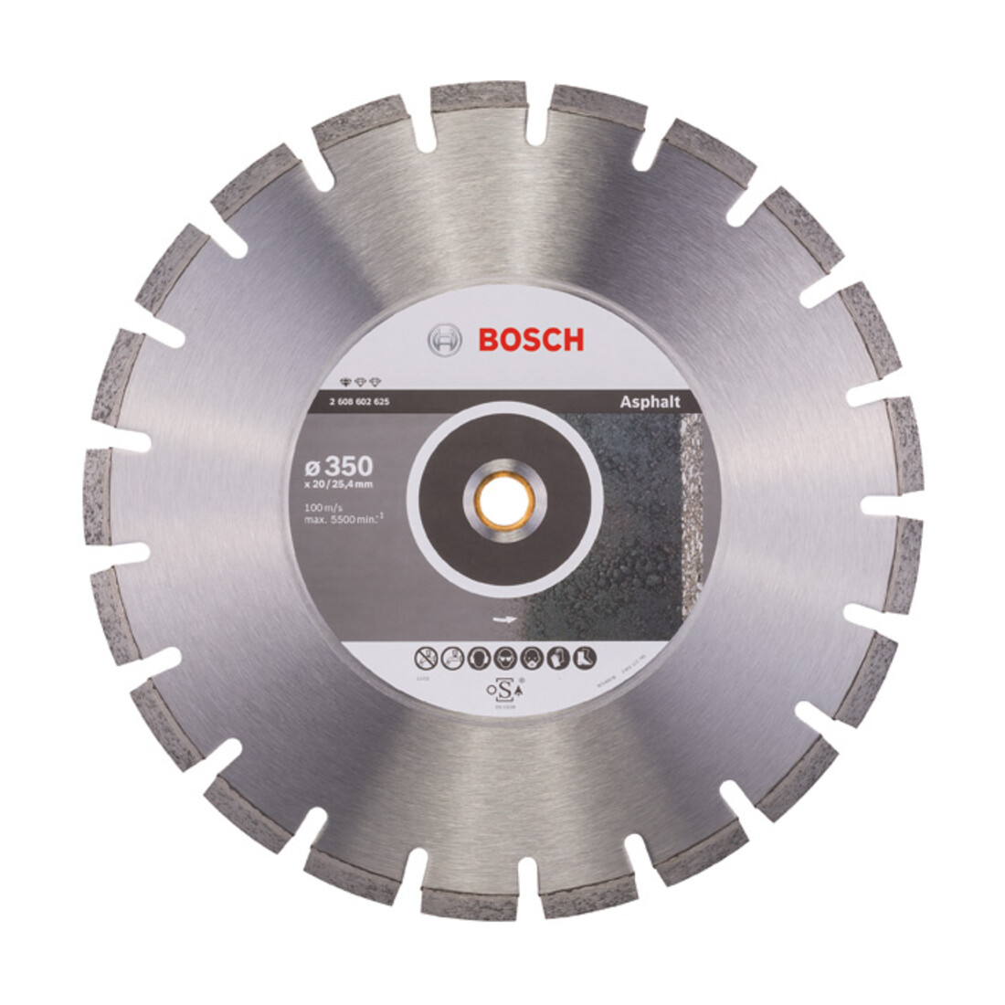 Bosch Diamanttrennscheibe Standard for Asphalt 350 x 20,00/25,40 x 3,2 x 8 mm