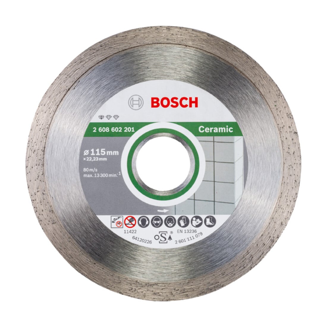 Bosch Diamanttrennscheibe Standard for Ceramic 115 x 22,23 x 1,6 x 7 mm