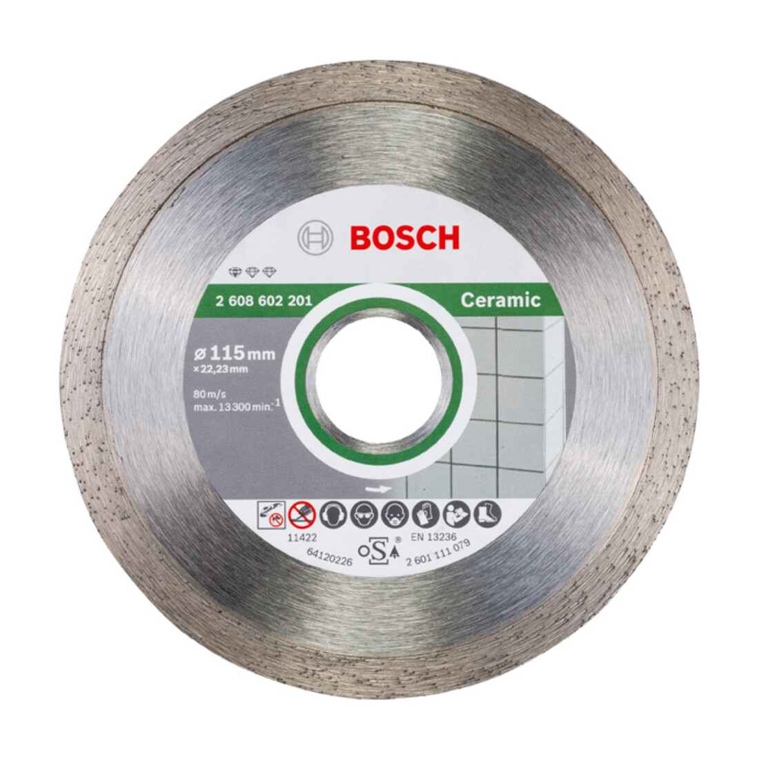 Bosch Diamanttrennscheibe Standard for Ceramic 115 x 22,23 x 1,6 x 7 mm