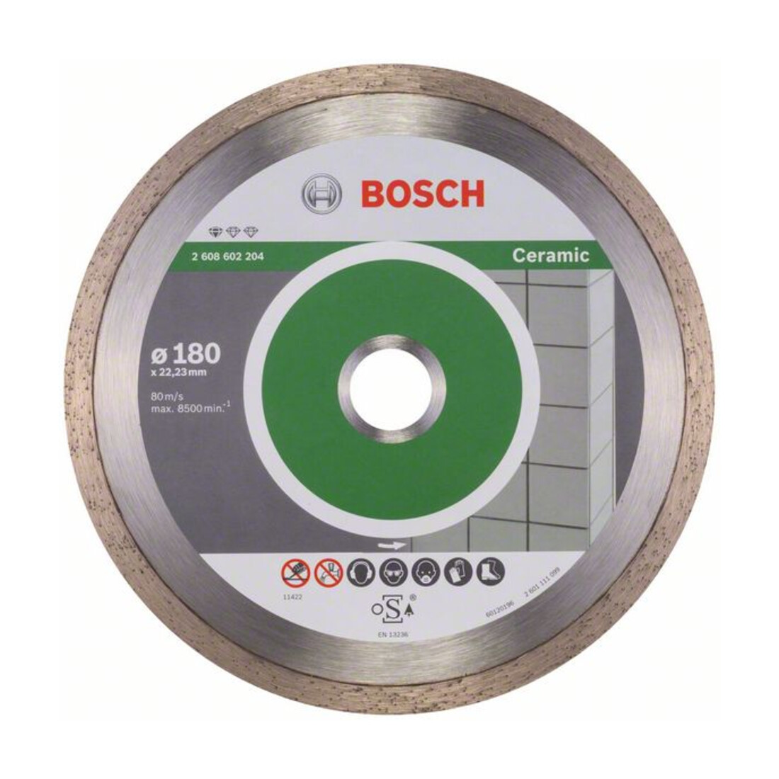 Bosch Diamanttrennscheibe Standard for Ceramic 180 x 22,23 x 1,6 x 7 mm