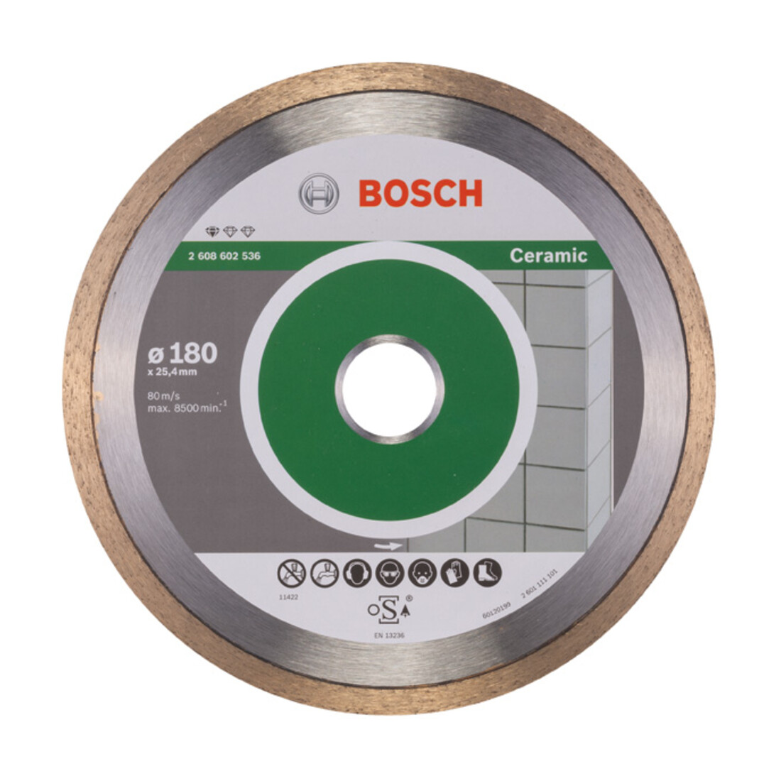 Bosch Diamanttrennscheibe Standard for Ceramic 180 x 25,40 x 1,6 x 7 mm