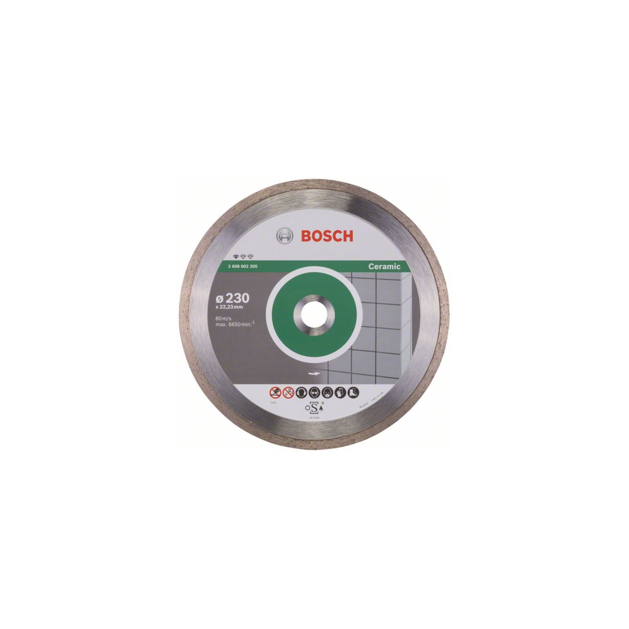 BOSCH Diamanttrennscheibe Standard for Ceramic 230 x 22,23 x 1,6 x 7 mm