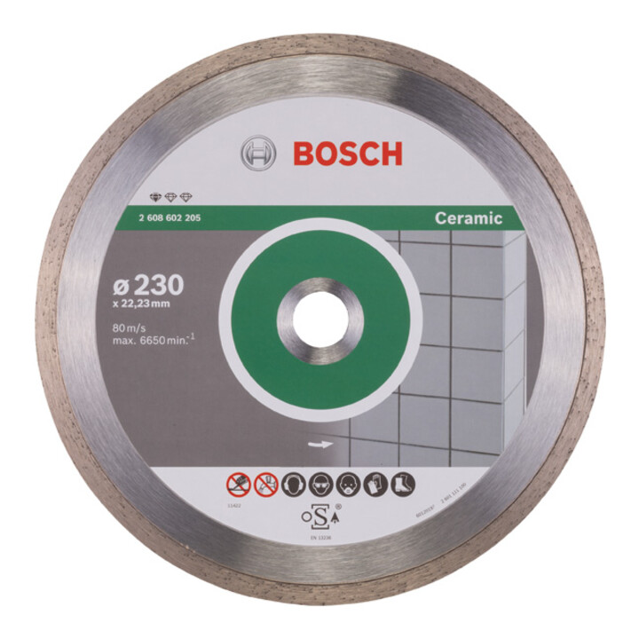 Bosch Diamanttrennscheibe Standard for Ceramic 230 x 22,23 x 1,6 x 7 mm