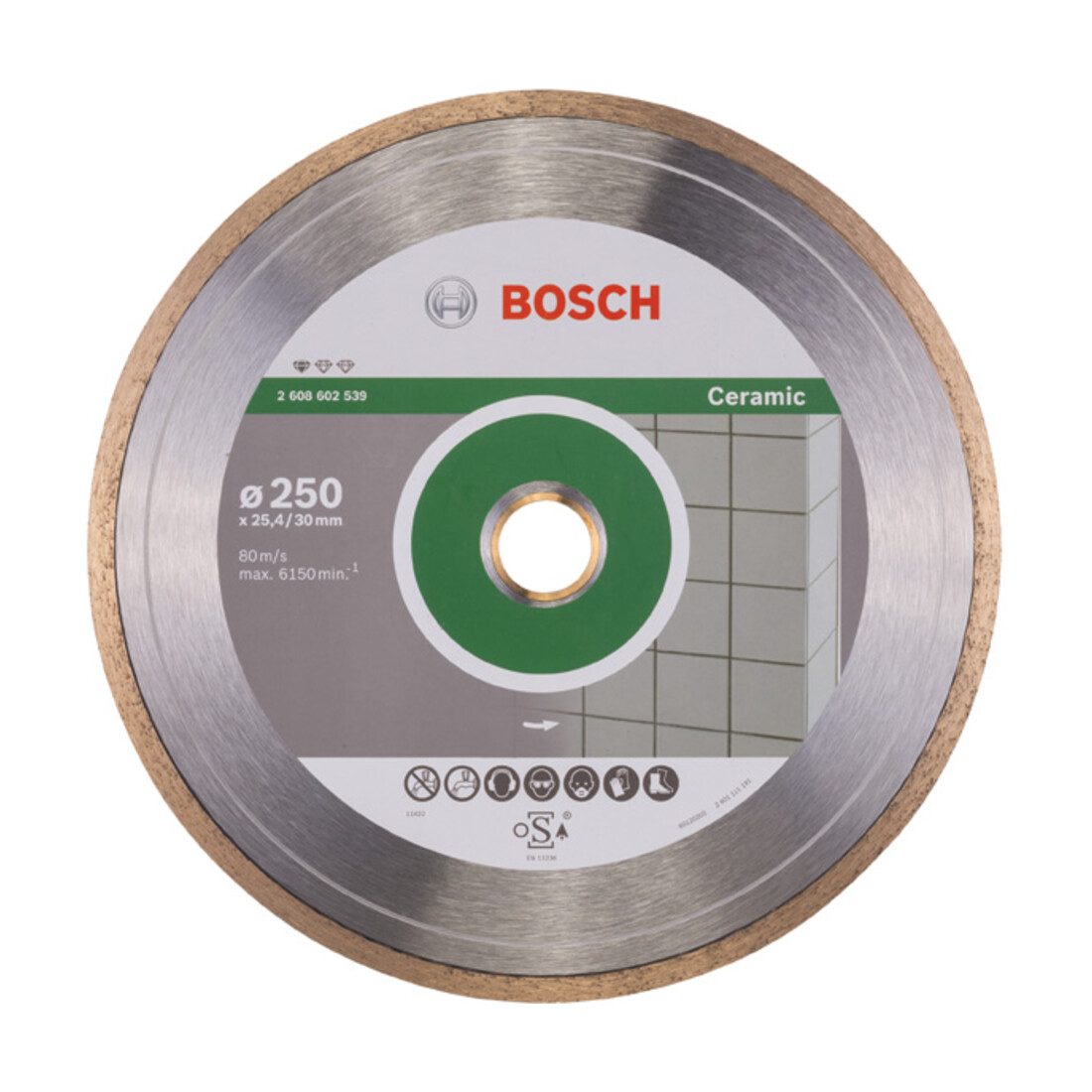 Bosch Diamanttrennscheibe Standard for Ceramic 250 x 30 + 25,40 x 1,6 x 7 mm