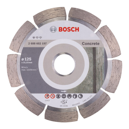 Bosch Diamanttrennscheibe Standard for Concrete, 125 x 22,23 x 1,6 x 10 mm