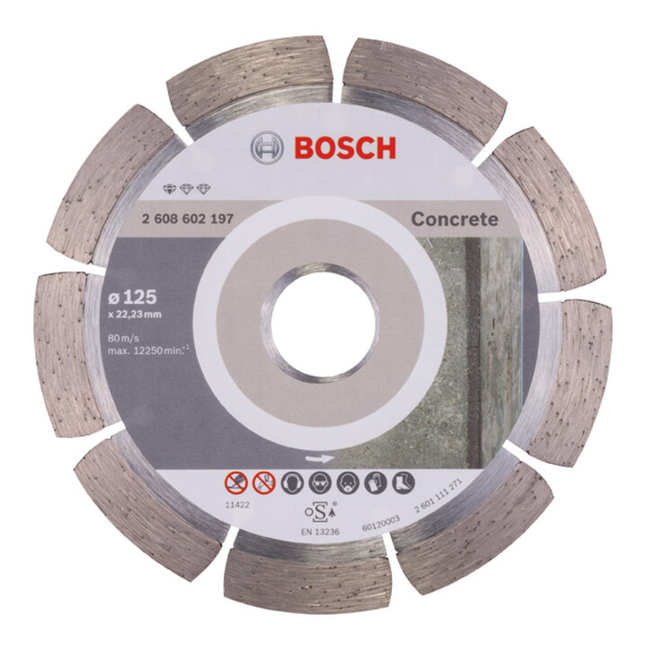 Bosch Diamanttrennscheibe Standard for Concrete, 125 x 22,23 x 1,6 x 10 mm