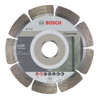 Bosch Diamanttrennscheibe Standard for Concrete, 125 x 22,23 x 1,6 x 10 mm