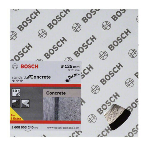 Bosch Diamanttrennscheibe Standard for Concrete, 125 x 22,23 x 1,6 x 10 mm