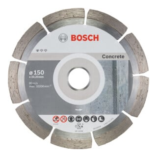 Bosch Diamanttrennscheibe Standard for Concrete, 150 x 22,23 x 2 x 10 mm