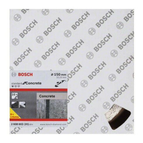 Bosch Diamanttrennscheibe Standard for Concrete, 150 x 22,23 x 2 x 10 mm