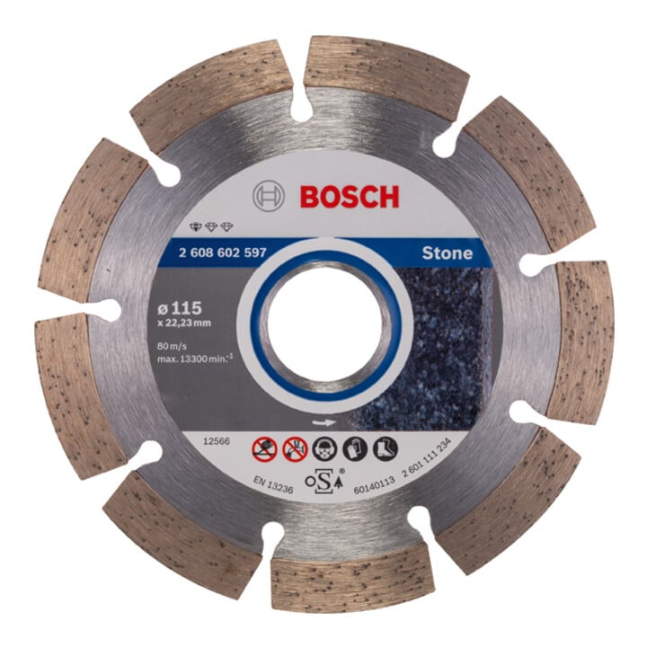 Bosch Diamanttrennscheibe Standard for Stone, 115 x 22,23 x 1,6 x 10 mm