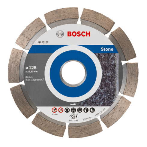 Bosch Diamanttrennscheibe Standard for Stone 125 x 22,23 x 1,6 x 10 mm